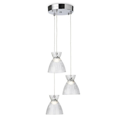 Luminosa Lighting Luminosa Royale 3 Light Cluster Chrome With Clear Decorative Glass 3Xled 993Lm 3000K from B&Q