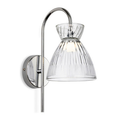 Luminosa Lighting Luminosa Royale Dome Wall Light Chrome With Clear Decorative Glass 3W Led 401Lm 3000K from B&Q