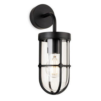 Luminosa Lighting Luminosa Bowen Lantern Wall Light Black 1Xe27 Ip65 from B&Q