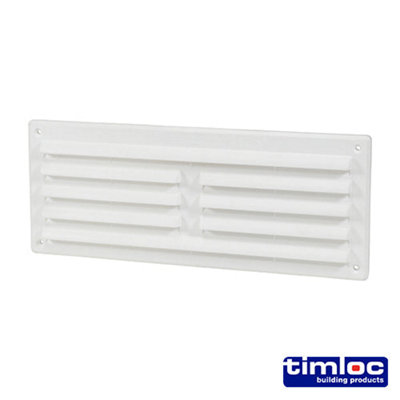 Timco Timloc Louvre Grille Vent Flyscreen White242 X 89mm from B&Q