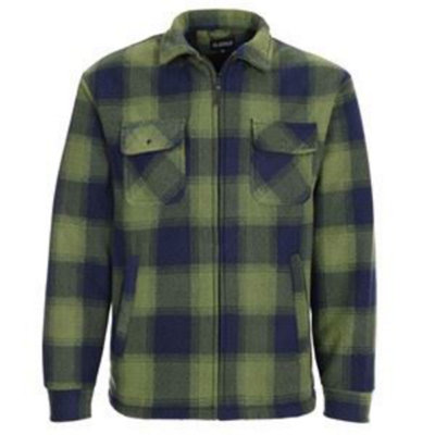 Portman Green Shacket Green Check Sherpa Fleece Lined Full Length Zip Adjustable Cuff Mens Workwear Outerwear Clothing Size M from B&Q