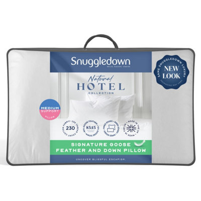 Snuggledown Signature Goose Feather & Down Medium Support Pillow 1 Pack from B&Q