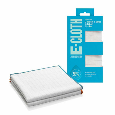 E-Cloth Wash & Wipe Kitchen Cloths2-PackHighly Absorbent Microfibre For Washing Up & Wiping SurfacesChemical-Free Cleaning from B&Q