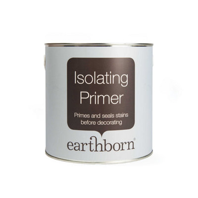 Earthborn Isolating Primer, Water Based Wall And Ceiling Stain Sealant And Primer, Matt, 2.5L White