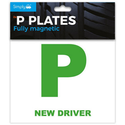 2Xsimply Fully Magnetic P Plates Strong Car Learner New Driver Just Passed Green from B&Q