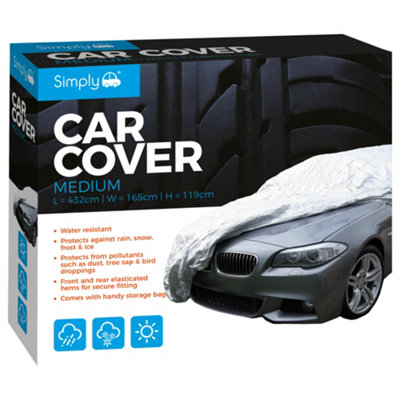 Simply Auto Water Resistant Car Cover Rain Snow Frost Elastic Protector Medium from B&Q