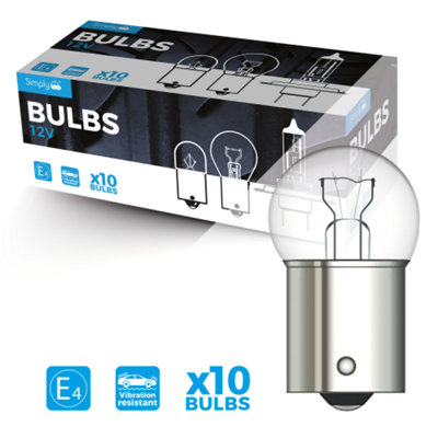Simply Pack Of 10 207 12V R5W Sidelight Tail Number Plate Car Bayonet Light Bulbs Ba15S from B&Q