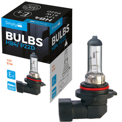 Simply Hb4 12V 51W 9006 Halogen Headlamp Headlight Front Fog Car Bulb P22D from B&Q