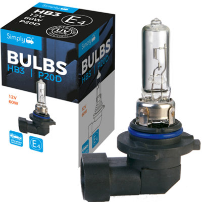 B&Q -  Hb3 12V 60W 9005 Halogen Headlamp Headlight Fog Lights Main Beam Car Bulb P20D