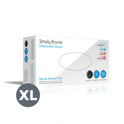 Simply Disposable Gloves Sanitize 100Pk X-Large Black Nitrile Wearer Powder Free from B&Q