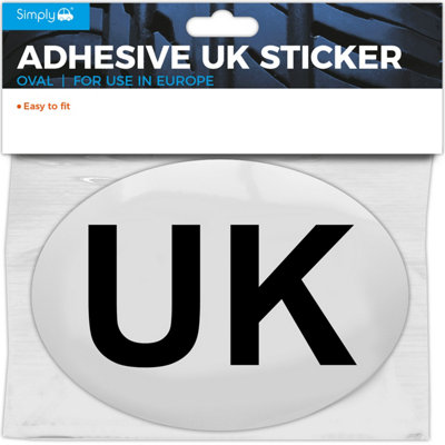 Simply Auto Oval Uk Adhesive Sticker Sign Badge Plate Europe Travel Van Car from B&Q