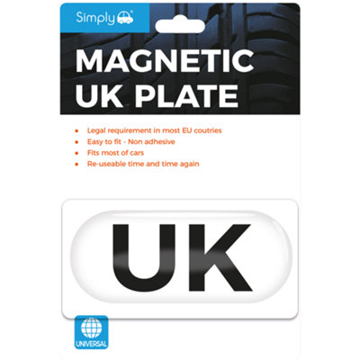 Simply Auto Magnetic Uk Plate Oval Sticker Sign Badge Gb Plate Europe Travel Car from B&Q