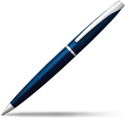 Accessotech Cross Atx Blue Lacquer Ballpoint Pen Limited Edition Chrome Trim Retractable Design from B&Q