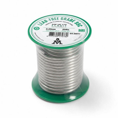 AIM Alloys Lead-Free Solder Wire 250G 3.25mm For Copper Pipe Plumbing from B&Q