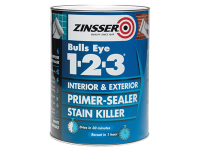 Zinsser Bulls Eye 123 Primer Sealer Stain Killer - White - 500ml - Image 7