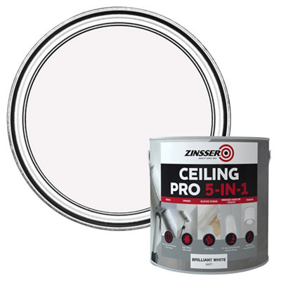 Zinsser Ceiling Pro Matt Plasterboard Cover-Up Paint, 2.5L White