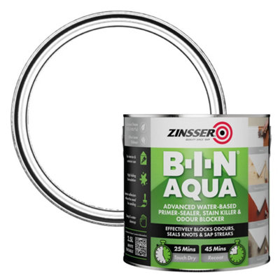 Zinsser Bin Aqua Stain-Blocking Primer White 2.5L - Image 6