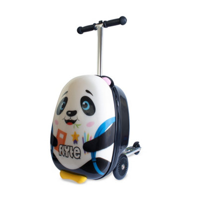 Flyte Scooter Suitcase Folding Kids LuggagePenni The PandaHardshellRide On With Wheels2-In-118 Inch25 Litre Capacity from B&Q