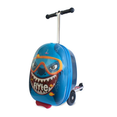 Flyte Scooter Suitcase Folding Kids LuggageStormy The SharkHardshellRide On With Wheels2-In-118 Inch25 Litre Capacity from B&Q