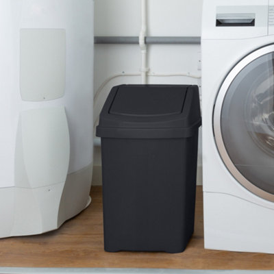 Wham High Grade 25L Plastic Flip Top Bin25Ltr Medium Waste Bin Midnight from B&Q