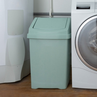 B&Q -  Casa 1X 50L Swing Bin Silver Sage