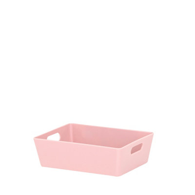 B&Q -  Studio 3.01 Blush Plastic Nestable Storage Basket (H)5Cm (W)12Cm