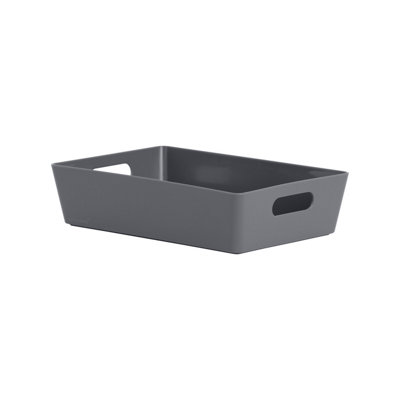 Wham Studio Matt Dark Grey Plastic Nestable Storage Basket (H)6Cm (W)17Cm (D)17Cm from B&Q
