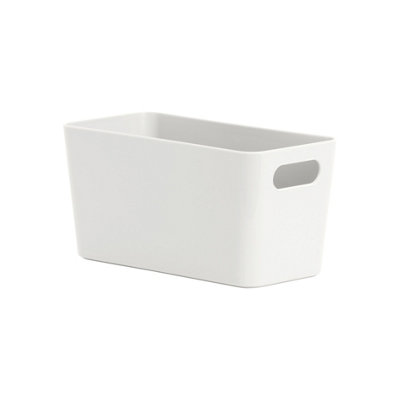 Wham Studio Gloss White Plastic Nestable Storage Basket (H)10Cm (W)20Cm (D)20Cm from B&Q