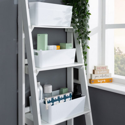 Wham 5X Plastic Studio Basket 7.01 Rectangular Home & Office Storage Basket30 X 10 X 10Cm2L (Ice White) from B&Q