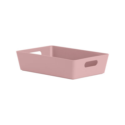 Wham Studio Etch Matt Pink Plastic Nestable Storage Basket (H)6Cm (W)17Cm (D)17Cm from B&Q