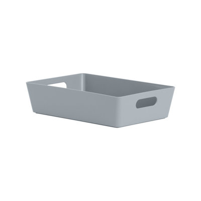 Wham Studio Etch Matt Blue/grey Plastic Nestable Storage Basket (H)6Cm (W)17Cm (D)17Cm from B&Q