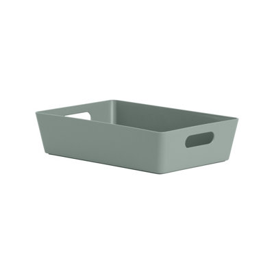 Wham Studio Etch Matt Light Green Plastic Nestable Storage Basket (H)6Cm (W)17Cm (D)17Cm from B&Q