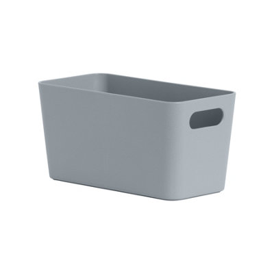 Wham Studio Etch Matt Blue/grey Plastic Nestable Storage Basket (H)10Cm (W)20Cm (D)20Cm from B&Q
