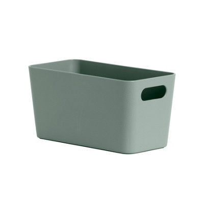 Wham Studio Etch Matt Light Green Plastic Nestable Storage Basket (H)10Cm (W)20Cm (D)20Cm from B&Q