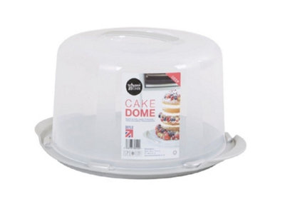 Wham Round Cake Carrier Cheese Dome Deep Carry Case Clear Plastic Storage Box 30Cm from B&Q