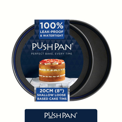 Wham Pushpan Set Of 2 X 8 Inch Shallow Cake Tins Grey/pewter from B&Q