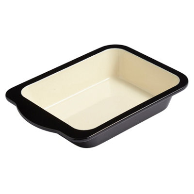 Baker & Salt 22Cm Baking Dish, Black & Cream Two Tone Enamel Black/Cream