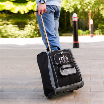 Aerolite Minimax Kids Travel Suitcase With WheelsCabin BagBackpack StyleFront Pocket For Toys DollsBlackSingle from B&Q
