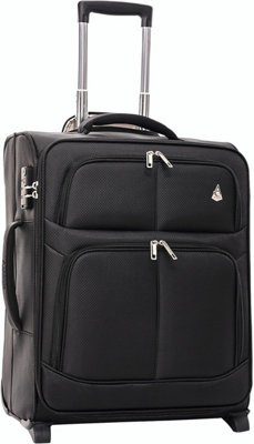 Aerolite Expandable Carry On Cabin Luggage 55X40X20Cm To 55X40X23Cm Single2 Wheels 42L To 48L Polyester Tsa Lock Black from B&Q
