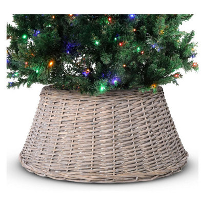 Olsen & Smith Natural Willow Christmas Tree SkirtRustic Wicker Xmas Tree Base Cover For Artificial Christmas Tree 26X58Cm from B&Q