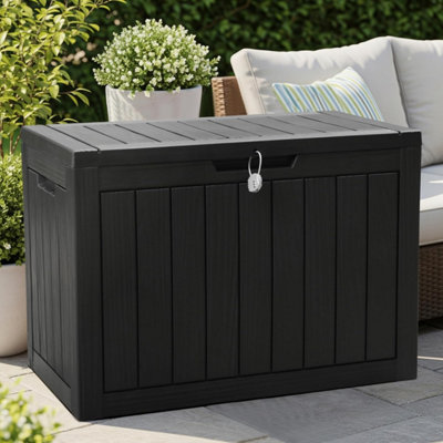 Olsen & Smith 170L Outdoor Storage Box WaterproofSmall Plastic Garden Storage Box For Patio & Balcony from B&Q