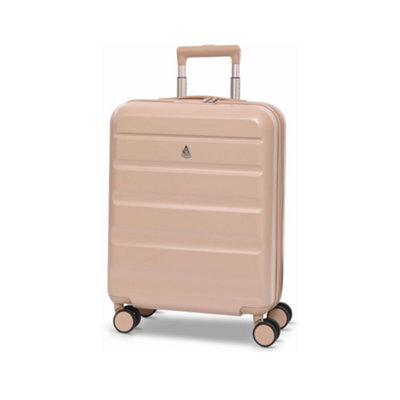 Aerolite Expandable 55X40X20 To 55X40X23Cm Single Lightweight Hard Shell Carry On Luggage Suitcase Beige Tsa Lock Spinner Wheels from B&Q