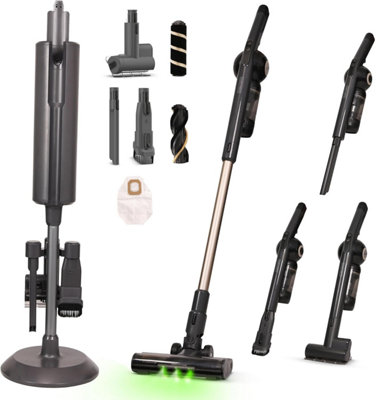 Olsen & Smith Lightweight Cordless Stick Vacuum127X27X27CmSelf-Emptying Base250W18Kpa SuctionBlack from B&Q