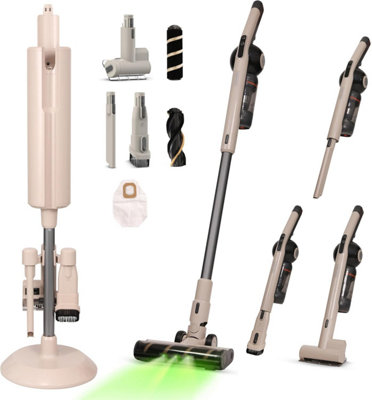 Olsen & Smith Lightweight 18000Pa Cordless Stick Vacuum127X27X27CmSingleBeige250W MotorSelf-EmptyingHepa Filter from B&Q