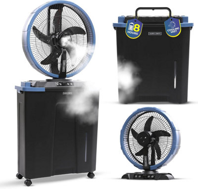 Olsen & Smith Large 16In Portable Cordless Cooling Misting Fan Rechargeable Oscillating Air Circulating Electric Floor Standing from B&Q