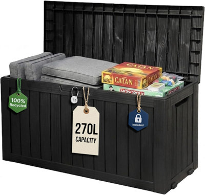 Olsen & Smith Parcel Box Outdoor 270L Garden Storage Box With Lid For CushionsParcelsDeliveriesToysGames & ToolsLockable from B&Q