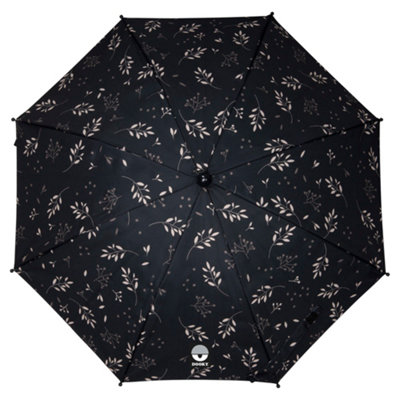 B&Q -  StrollerPushchair Parasol Umbrella Romantic Leaves Black
