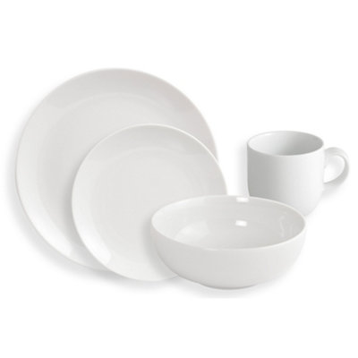Fairmont & Main Arctic 16 Piece Coupe Dinner Set White
