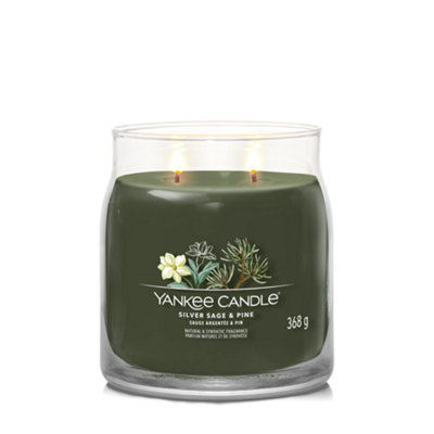 Yankee Candle Sage & Pine Signature Medium Jar Candle, 368G Silver