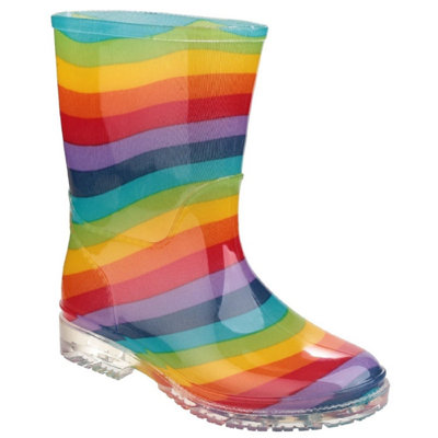 Cotswold Rainbow Kid's Pvc Waterproof Wellington Boot from B&Q